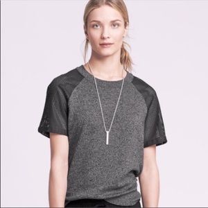 Banana Republic Faux Leather Sleeve Top